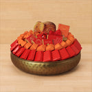 Happy Diwali Elephant designed with premium chocolate round metal tray