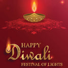 Diwali dia candle flame greeting card