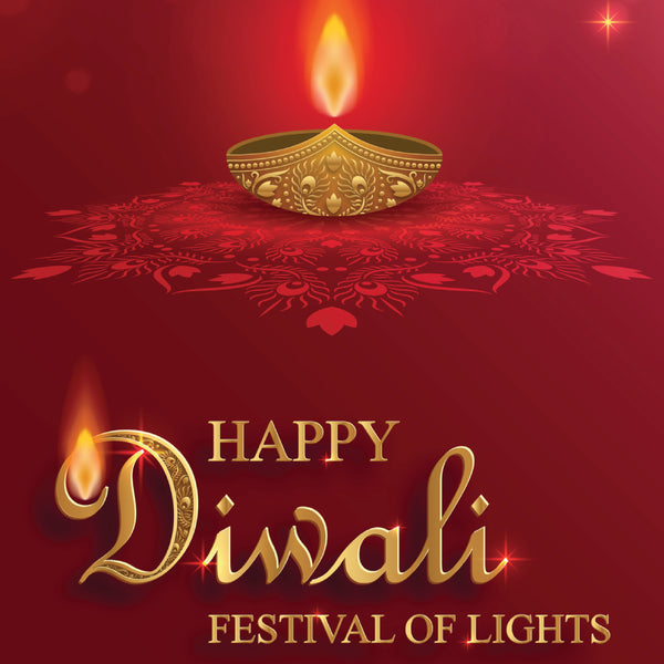 Diwali dia candle flame greeting card