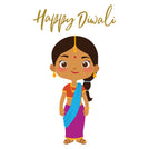 Diwali indian girl greeting card