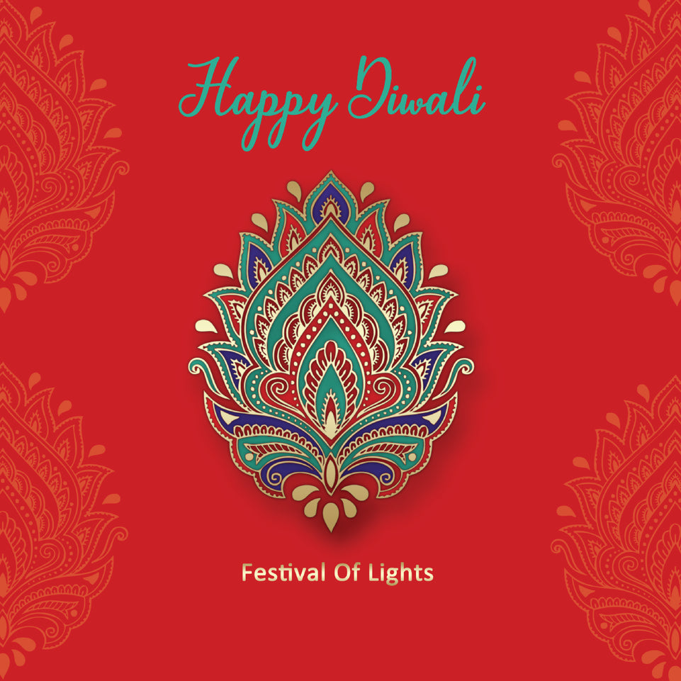 Diwali indian pattern greeting card