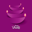 Diwali boat shaped candles greeting card