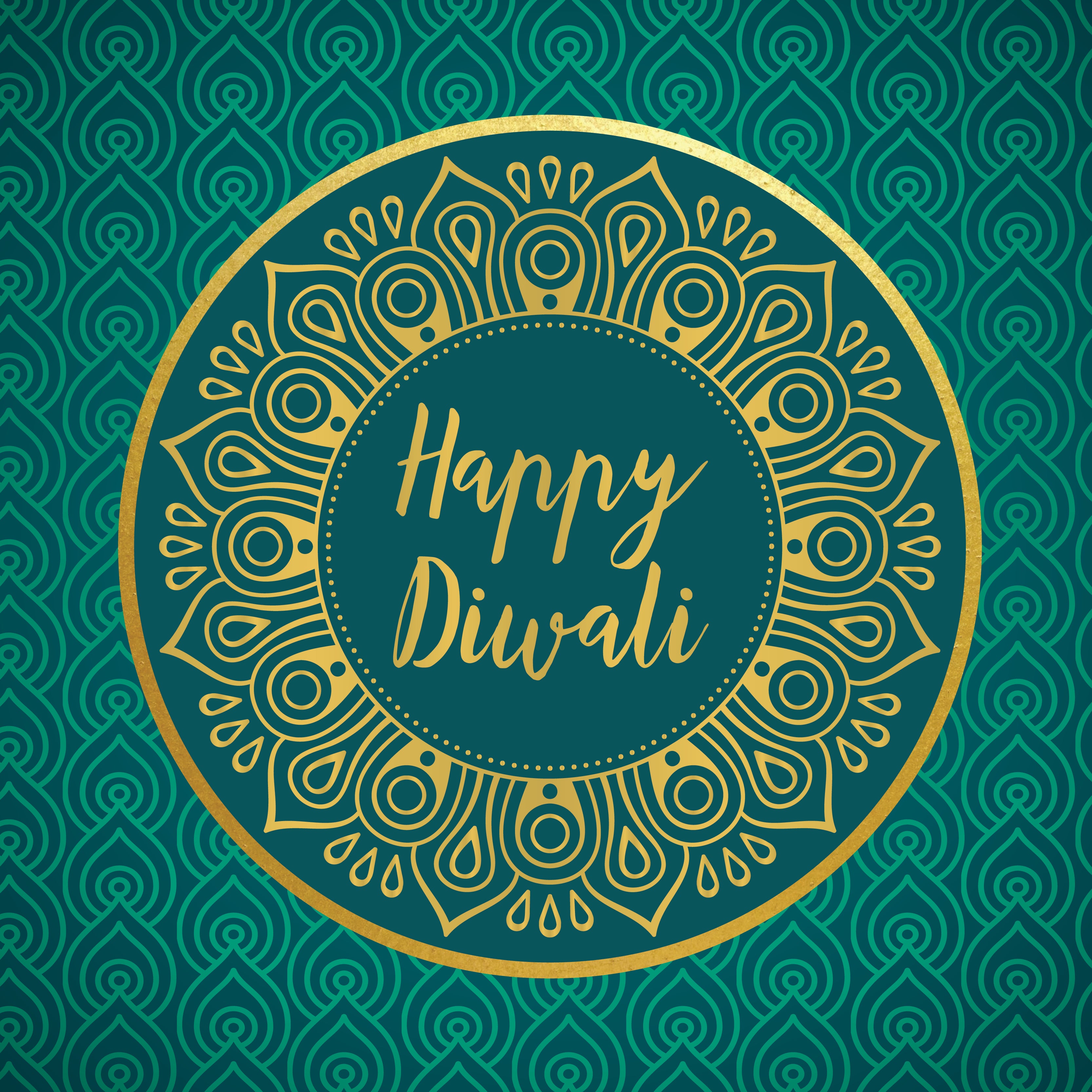 Diwali indian mandala pattern greeting card