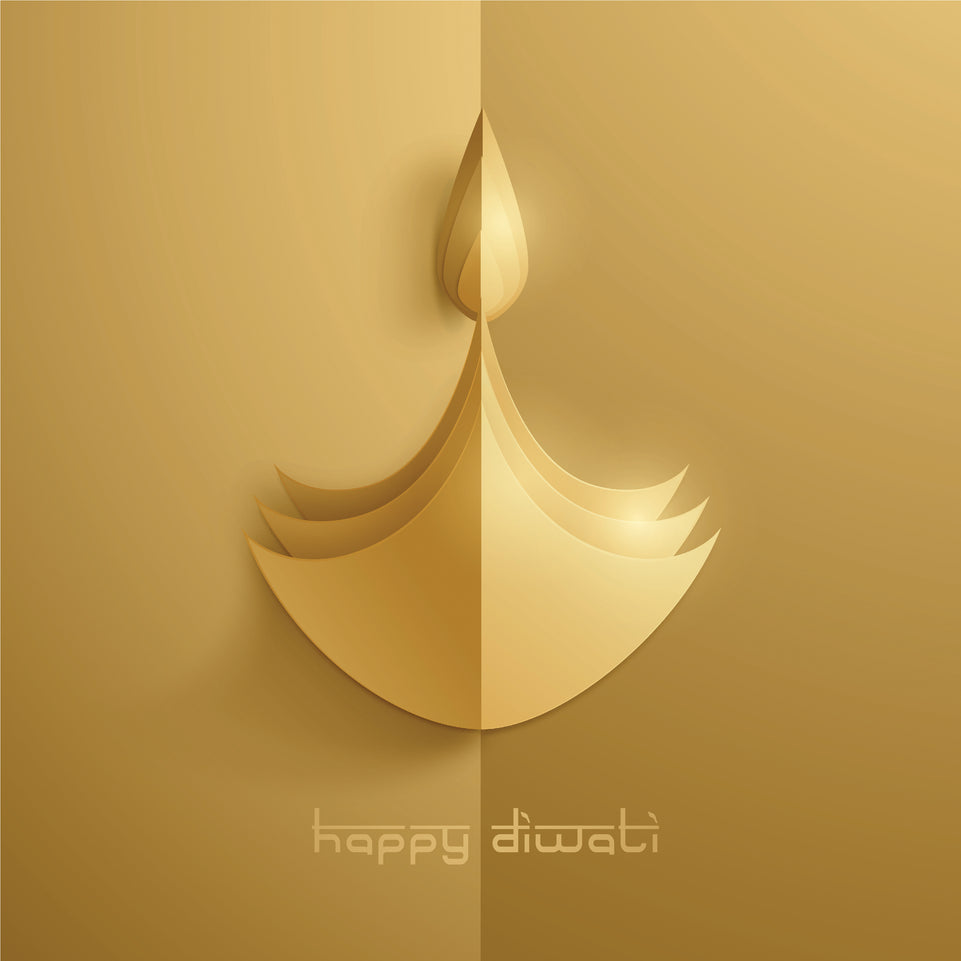 Diwali modern dia candle greeting card