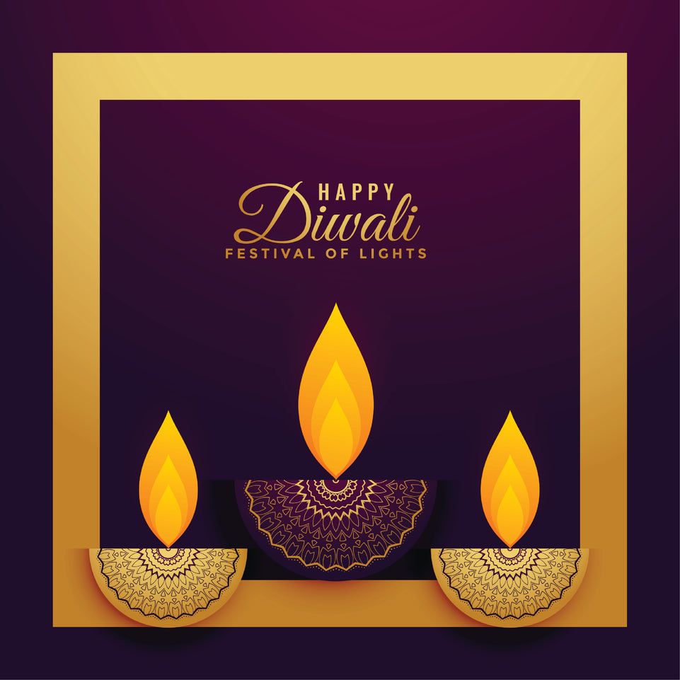 Diwali multi dia candles greeting card