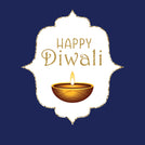 Diwali oriental dia candle and glitter frame greeting card