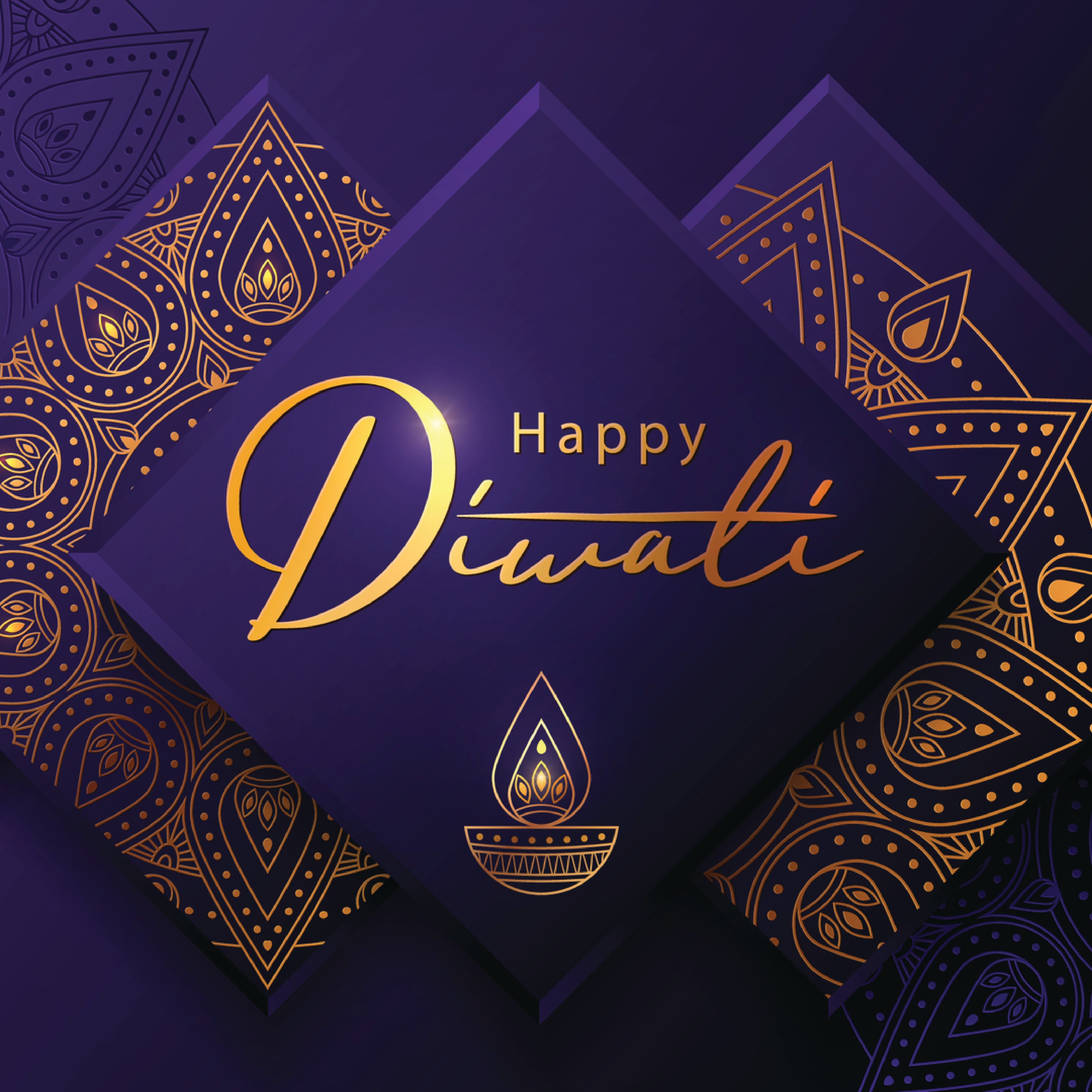 Diwali oriental pattern greeting card
