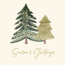Elegant double tree christmas greeting card