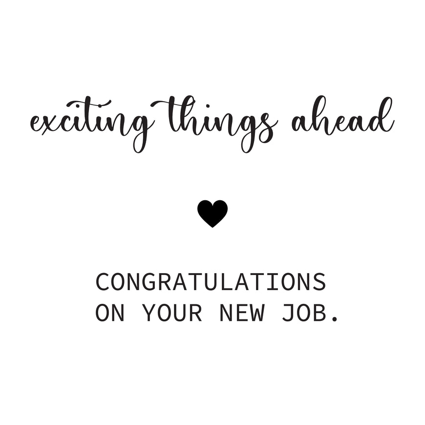 Exciting things ahead congratulations on your new job greeting card