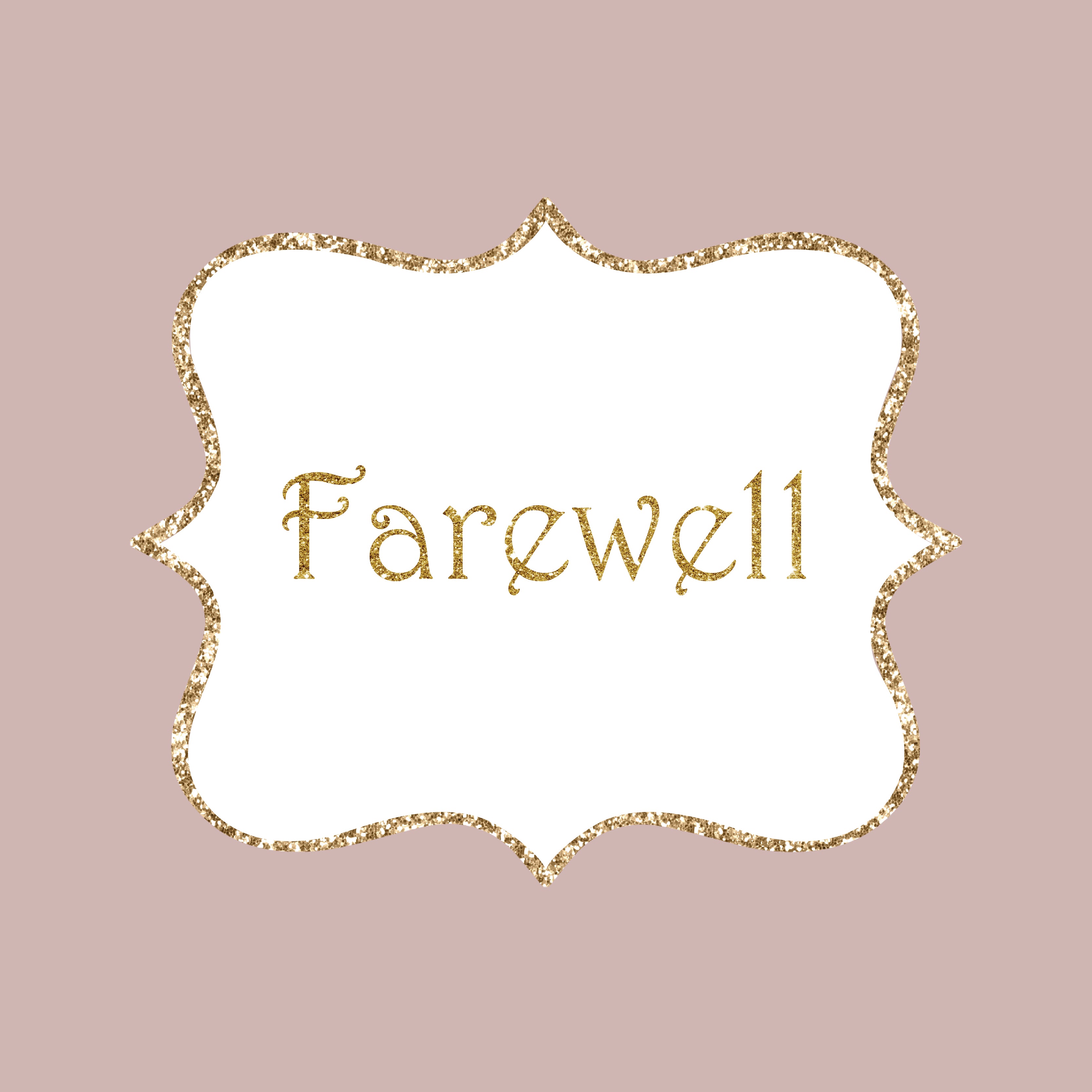 Farewell glitter frame greeting card
