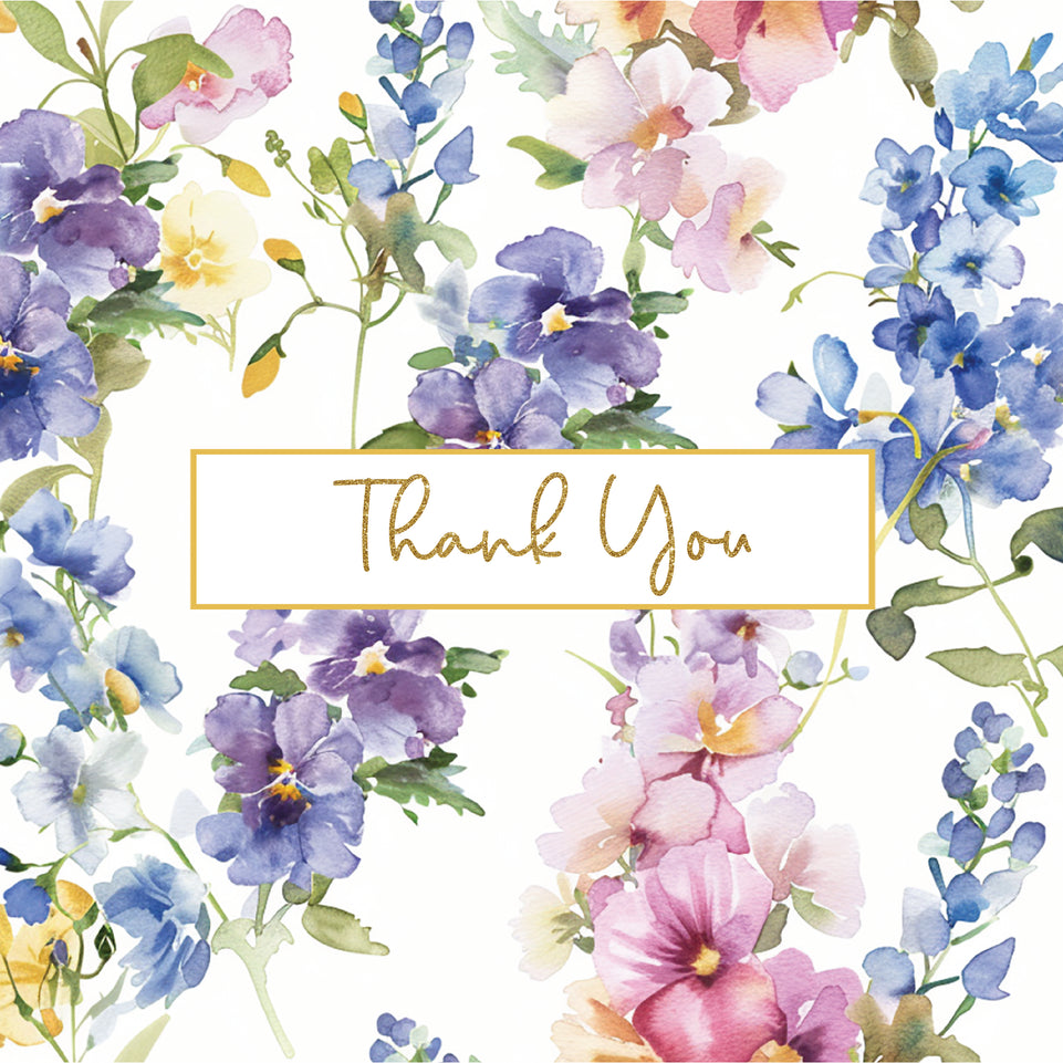 Floral branches thank you greeting card