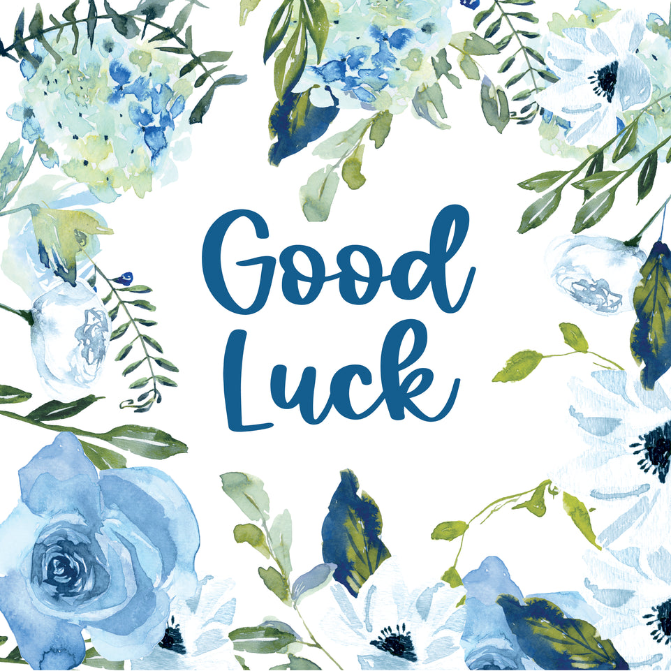 Floral vintage good luck greeting card