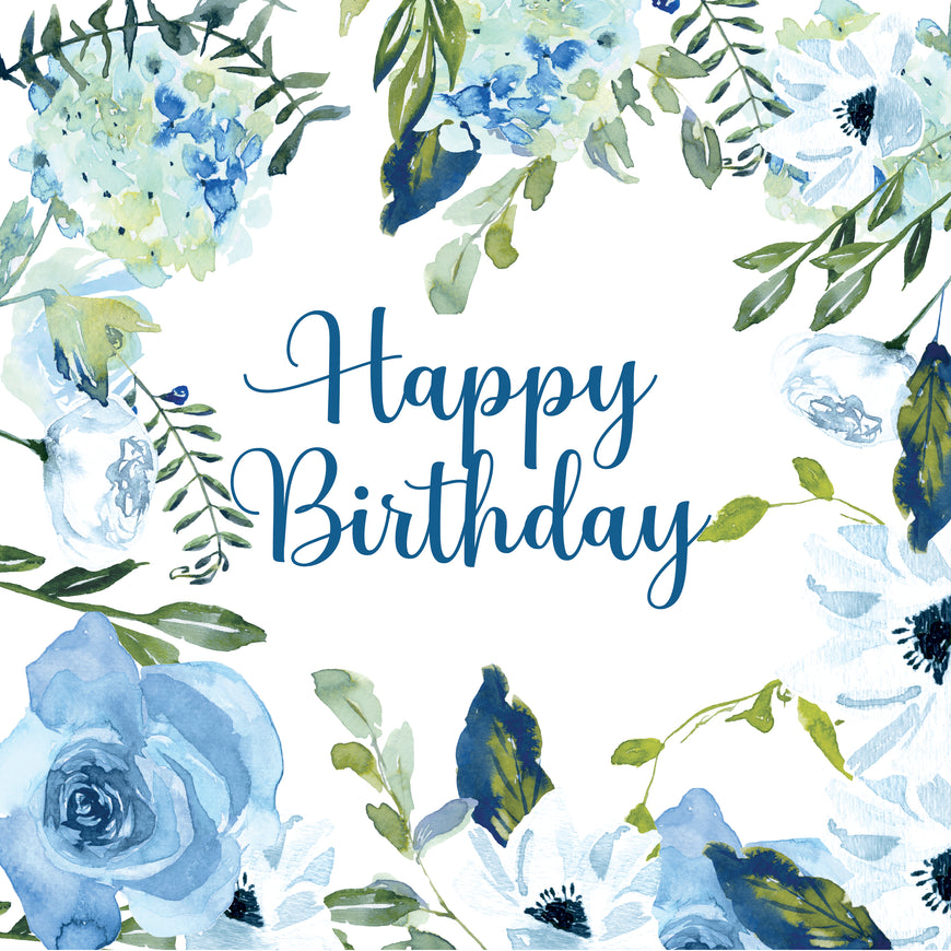 Floral vintage happy birthday greeting card