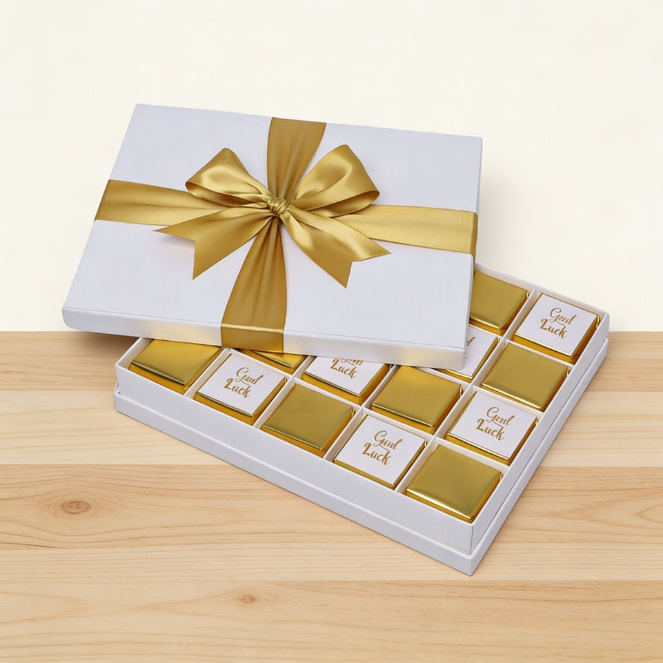 Good luck classic gold designed 20-piece premium chocolate hard box