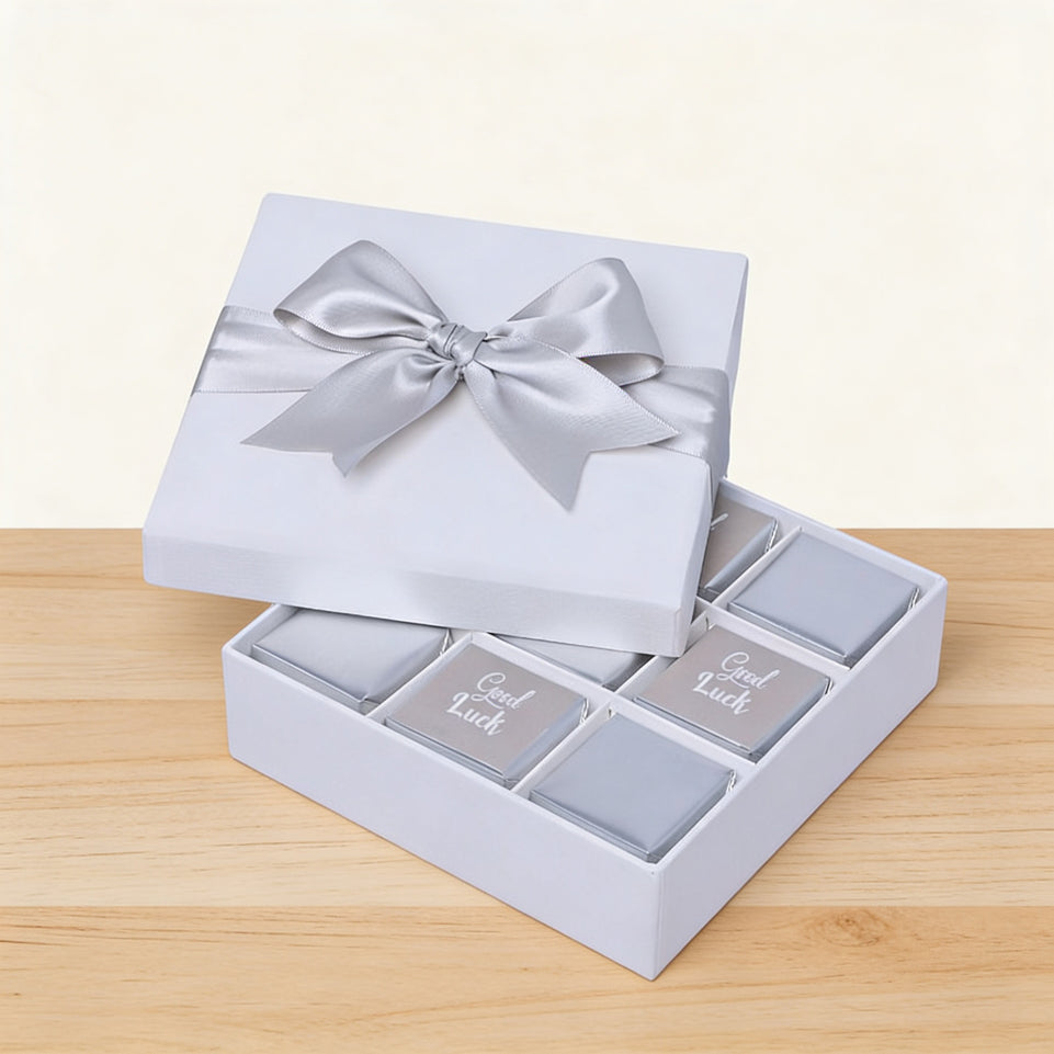 Good luck classic silver designed 9-piece premium chocolate hard box
