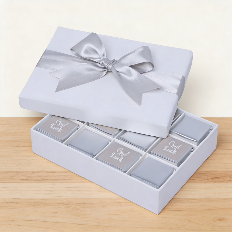 Good luck classic silver designed 12-piece premium chocolate hard box