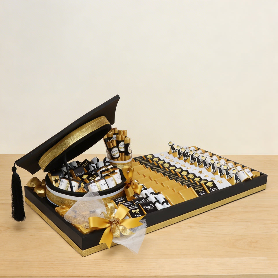 Graduation personalized and acrylic decorated chocolate large leather tray