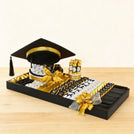Graduation personalized designed premium chocolate large leather tray