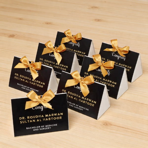 Set of 20 graduation designed personalized premium chocolate triangle soft box