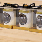 Set of 20 Graduation designed scented glass candle clear box giveaway