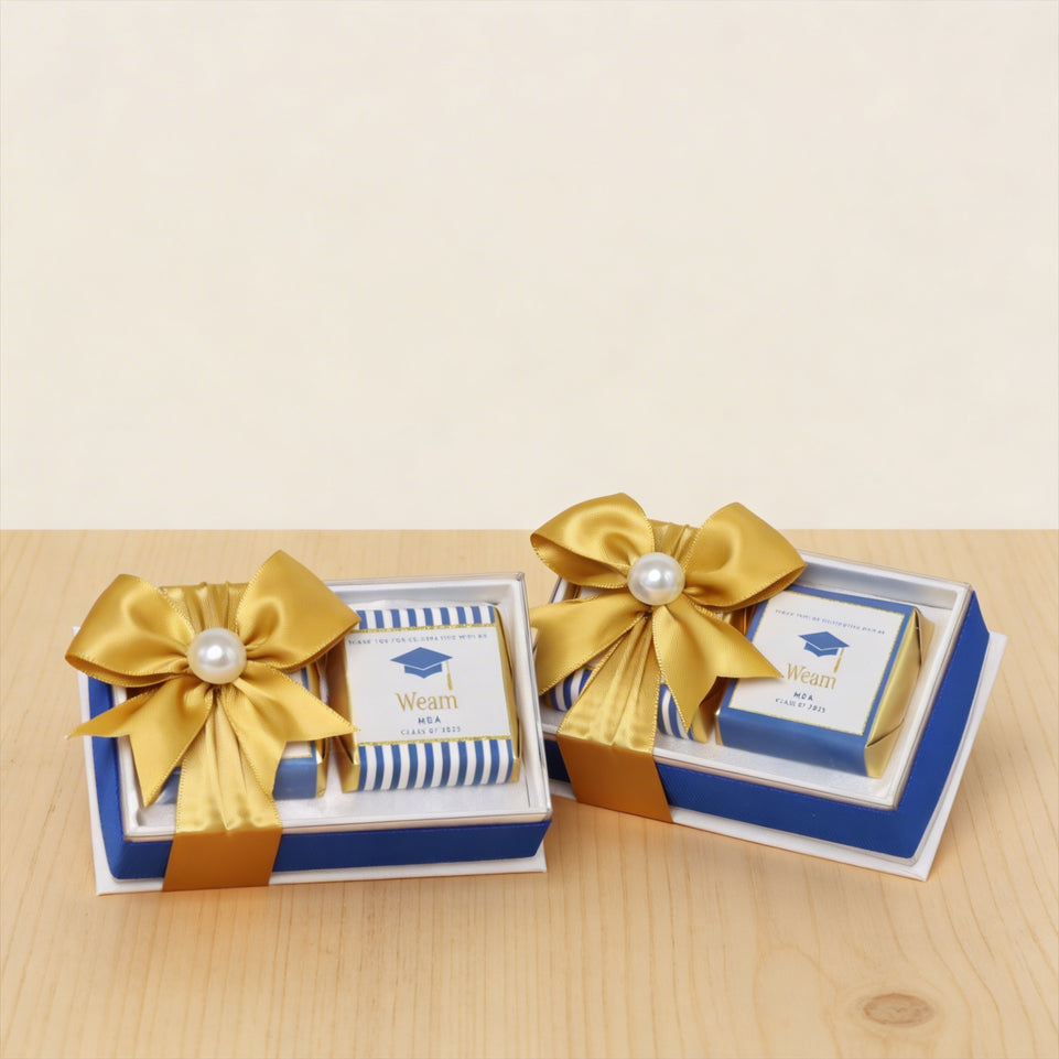 Set of 20 graduation personalized designed premium chocolate view top box