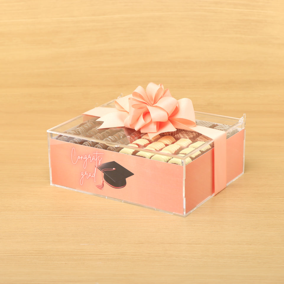 Graduation designed premium chocolate small double acrylic tray