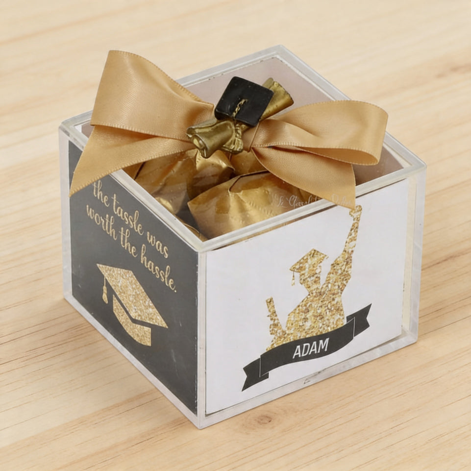 Set of 20 Personalized graduation designed premium chocolate acrylic box