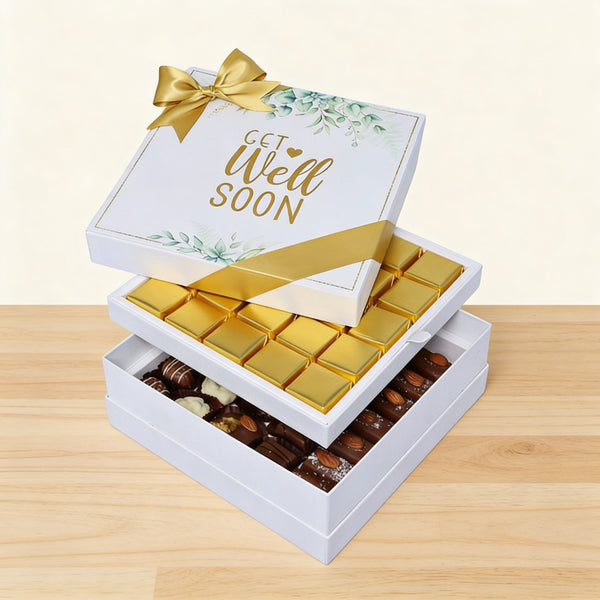 Get well soon eucalyptus designed 2-layer chocolate hard box