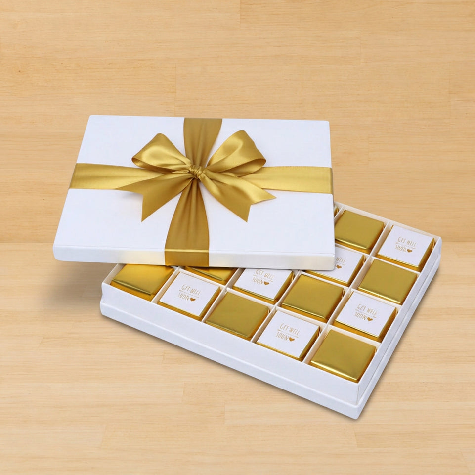 Get well soon gold designed 20P chocolate hard box