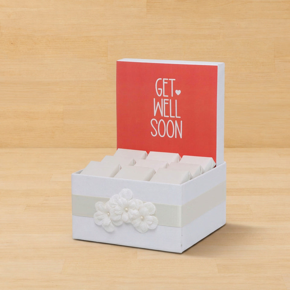 Get well soon flower decorated premium chocolate small hamper