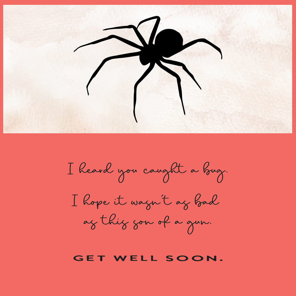 Get well soon heard you caught a bug greeting card