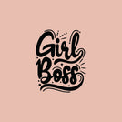 Girl boss text greeting card