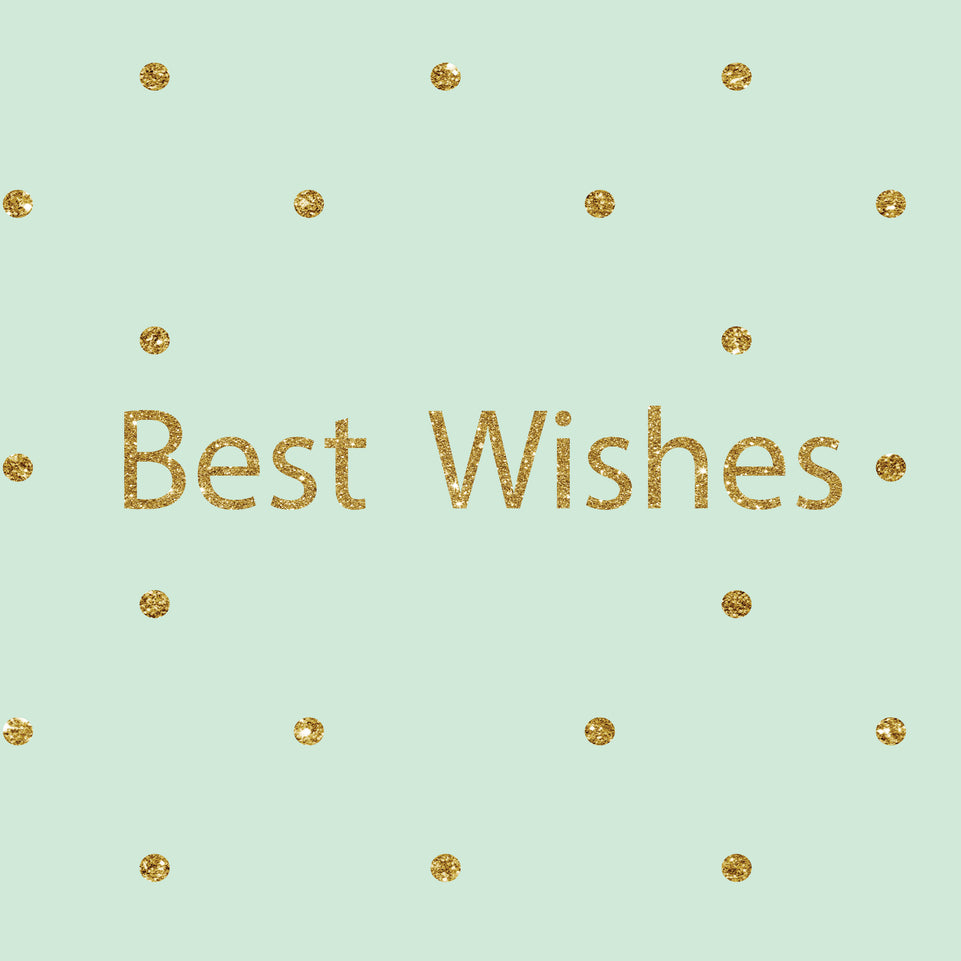 Glitter polka dot best wishes greeting card