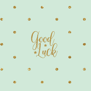 Glitter polka dots good luck greeting...