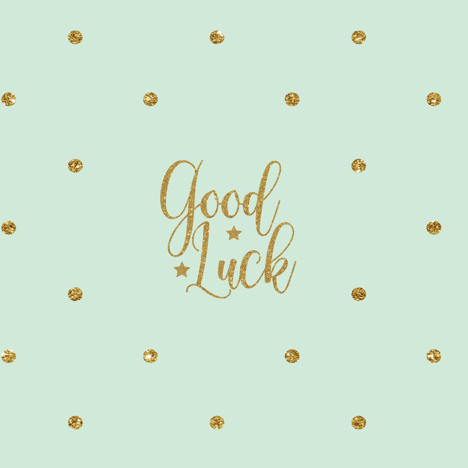 Glitter polka dots good luck greeting card