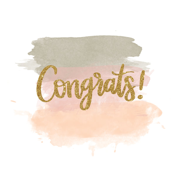 Glitter stain congrats greeting card