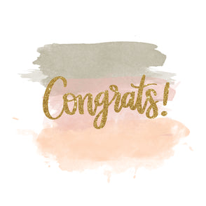 Glitter stain congrats greeting card