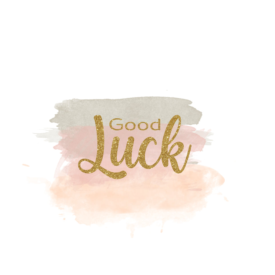 Glitter stain good luck greeting card