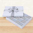 Happy anniversary classic silver designed 20P premium chocolate hard box