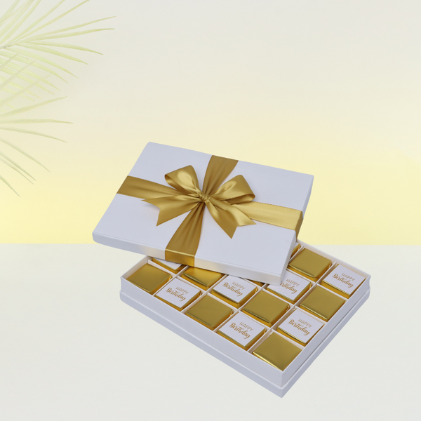 Happy birthday gold designed 20P chocolate hard box