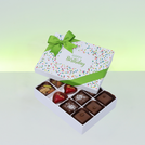 "Happy birthday" green designed 12P chocolate hard box