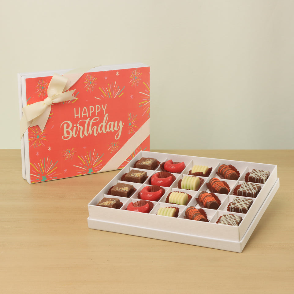 Happy birthday fireworks designed 20P chocolate hard box