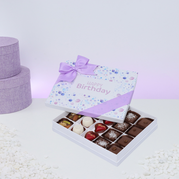 Happy birthday bubble designed 20P chocolate hard box