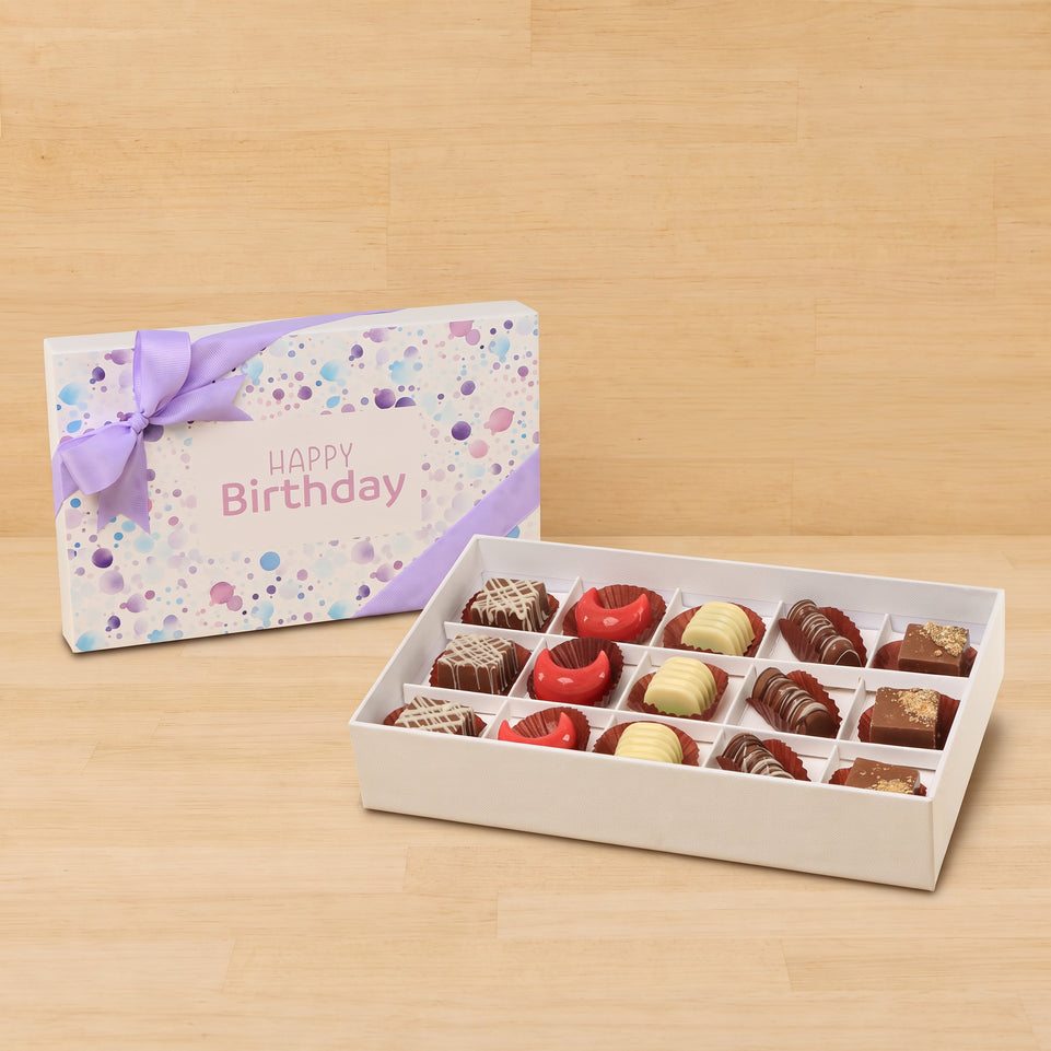 Happy birthday bubble designed 15P chocolate hard box