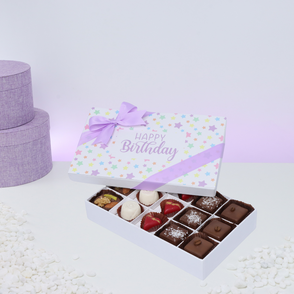 Happy birthday star designed 15P choc...