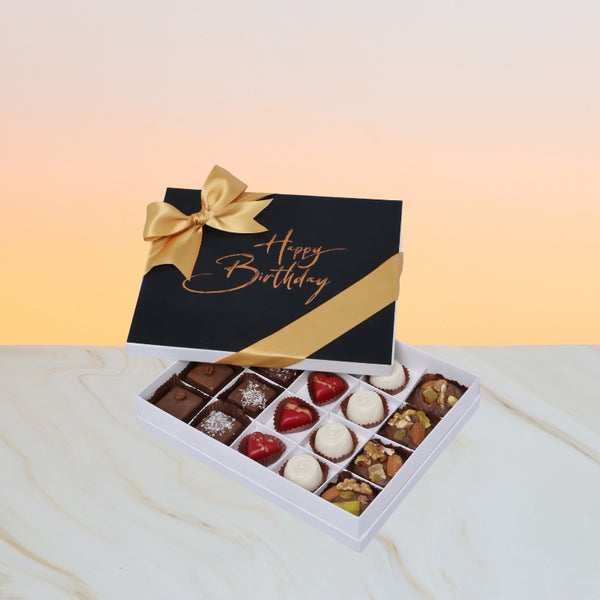 Happy birthday minimalist designed 20P chocolate hard box