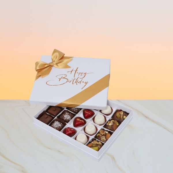 Happy birthday minimalist designed 20P chocolate hard box