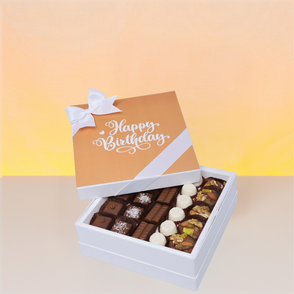 Happy Birthday orange minimalist desi...