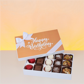 Happy birthday orange minimalist desi...