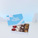 "Happy birthday" blue designed 12P chocolate hard box